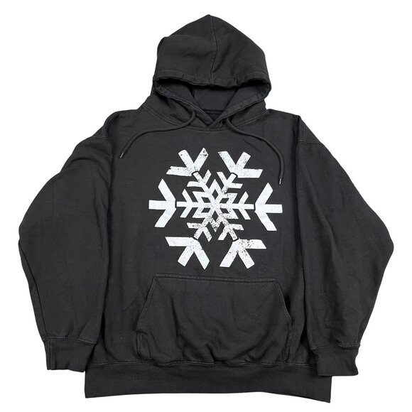 Three Layer Premium Snowflake Hoodie Mens Large Black - Picture 1 of 6